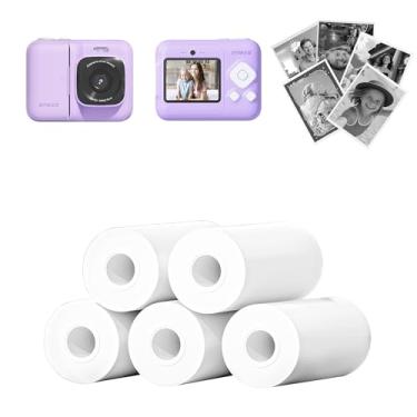 Imagem de ETIKEZ Papel para câmera de impressão instantânea infantil, conjunto de refil de impressão térmica para câmera infantil, compatível com ETIKEZ Funshot 20, papel de impressão térmica para câmera HD