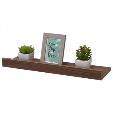 Imagem de Prateleira Porta Quadros 70 X 10cm Nogal Suporte Invisível