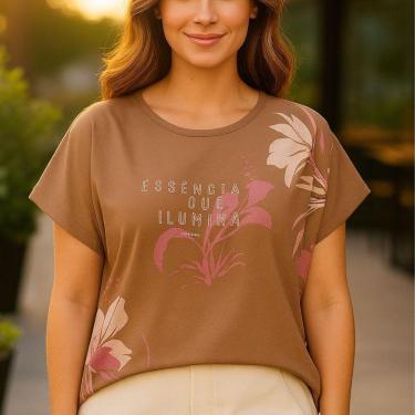 Imagem de Blusa Feminina “Essência que Ilumina” em Viscose Crepe Cereja Rosa-Feminino