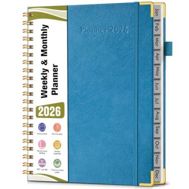 Imagem de Agenda A4 espiral 2026, janeiro de 2026 a dezembro de 2026, agenda diária de 12 meses, 21,6 cm x 28 cm, agenda semanal e mensal, livro de calendário de capa dura, planejador para trabalho, escola