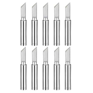 Imagem de uxcell Pontas de ferro de solda 4 mm x 6,5 mm substituição de borda de ferramenta para ponta de estação de solda 900M-T-SK prata 10 peças