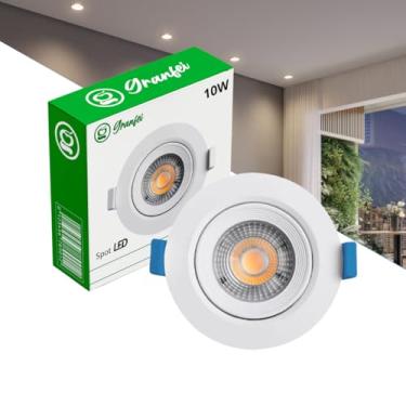 Imagem de KIT10 SPOT LED 10W BRANCO REDONDO BRANCO QUENTE 3000K