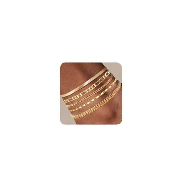 Imagem de Pulseiras de tornozelo de ouro plus size para mulheres, tornozelos grandes, tornozeleira ajustável, banhado a ouro real 14 K, corrente de elos cubanos, espinha de peixe, espinha de peixe extragrande