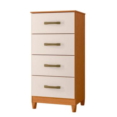 Imagem de Comoda Mobi 4 Gavetas Cinamomo Com Off White - Albatroz
