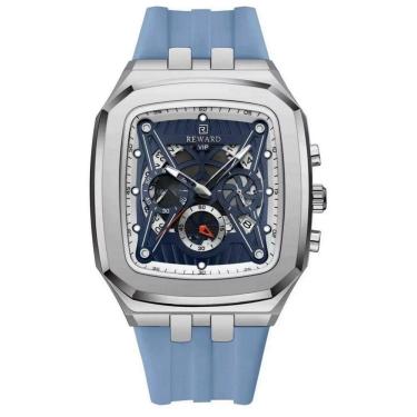 Imagem de Relógio De Quartzo Masculino Design Retangular à Prova D´gua Casual Azul Claro