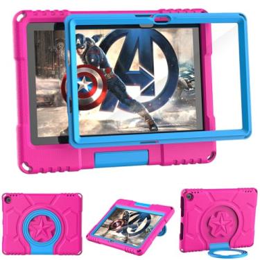 Imagem de Lainergie Capa infantil para tablet iPad de 10 polegadas, incompatível com TCL, capa à prova de choque à prova de crianças com suporte protetor de tela, rosa