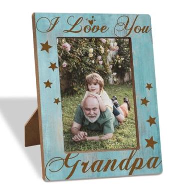 Imagem de XHWLYN Moldura para fotos de 20 x 15 cm, porta-retratos para decoração de casa, presente de Dia dos Pais para papai, avô, ideia de presente de aniversário, moldura de madeira para exibição de parede e