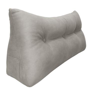 Imagem de Almofada Cabeceira Passion Cama Casal 195cm Suede - élpis Móveis Cinza