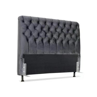 Imagem de Cabeceira De Cama Box Casal 138cm Pádua Veludo Cinza