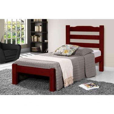 Imagem de Cama de Solteiro Veneza de Madeira Maciça Tauari Mogno