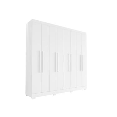 Imagem de Guarda Roupa Casal Porto 8 Portas 4 Gavetas Branco Brilho - Aramóveis