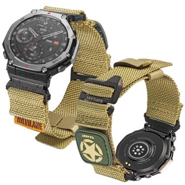 Imagem de DAVILANE Pulseira de relógio militar de nylon para Amazfit T-Rex 3, modular com adesivos intercambiáveis e pulseira de gancho G apenas para AMAZFIT TREX 3
