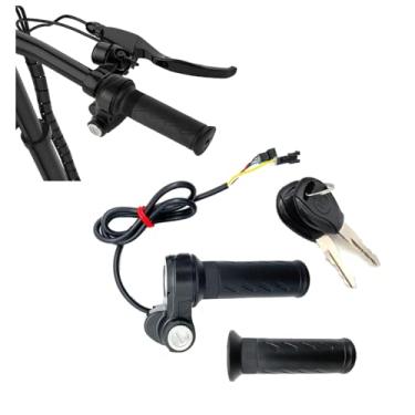 Imagem de Cabo universal para acelerador de bicicleta elétrica com trava de chave, padrão de fibra de carbono, guidão à prova d'água para Ridstar Q20/Q20 Pro Lite E-Bike, motocicleta, ciclomotor, 19,3 cm