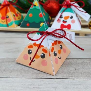 Imagem de Caixa de Natal,Caixa Lembrancinha de Natal Porta Bombom，Embalagem para Presente(Opção 4,15)