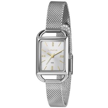 Imagem de Relógio Lince Feminino Ref: Lqm4790l24 S1sx Retangular Mesh Prateado