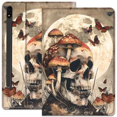 Imagem de Capa para Samsung Galaxy Tab S8 Plus 2022/S7 FE 2021/S7 Plus 2020 12,4 polegadas, capa de hibernar/despertar automática de couro sintético para Galaxy Tab S8+ 2022/S7 FE 2021/S7 Plus 2020, cogumelo