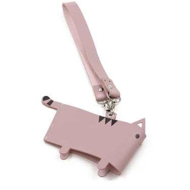 Imagem de Correia de suporte de copo PU Couro, Correia de suporte de garrafa de gato fofo, Bolsa de garrafa de água interessante, Correia de mão de suporte de copo criativo, Porta-garrafas de água (Purple)