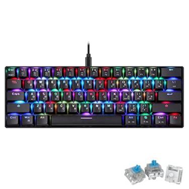 Imagem de 6 Mechanical Gaming Keyboard with Russian Font Ghosting Keyboard for PC, Blue Switch
