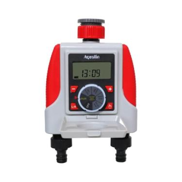 Imagem de Duas Saídas Jardim Temporizador Automático de Água Válvula Solenoide Eletrônica Digital Temporizador de Aspersão Sistema Controlador Impermeável