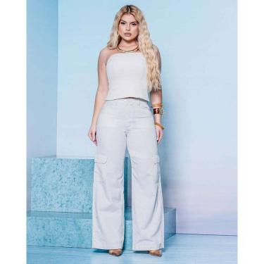 Imagem de Calça Linho Feminina Wide Leg Petit - 31390
