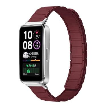 Imagem de Pulseira magnética de silicone em forma de I para Huawei Band 10/9/8 xDfind (vinho vermelho)