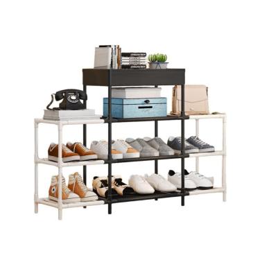 Imagem de Estante Modular Multiuso Sapateira 11 Prateleiras Organizador Tenis Brinquedos Rack Multiuso 4 Andares Guarda Tudo