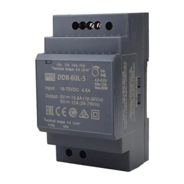 Imagem de Mean Well 60W Fonte De AlimentaçãO Dc-Dc Tipo Trilho Din Semi Modular Para RáDio Amador E Computador 5V 12A (DDR-60L-5 5V/12A/60W/DIN Rail Power)