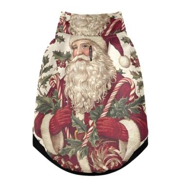 Imagem de SEHANY Casaco de Natal para cães pequenos, super quente, à prova de vento, jaqueta de inverno, macia, aconchegante para animais de estimação, moletom para clima frio na neve com trela, casaco para