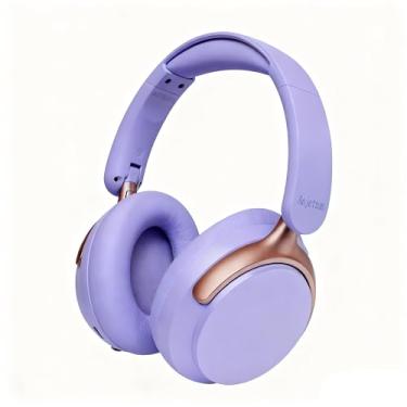Imagem de Anjetsun Wireless Over Ear Headphones with Mic, 80H Playtime & 800mAh Fast Charge, ANC Noise Cancelling & Transparency Mode, Over The Head Headphones for Work Travel(Foggy Lilac Gold)