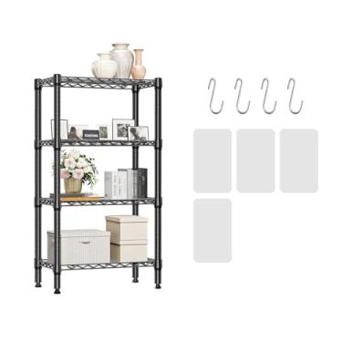 Imagem de Yadlan Prateleira de arame ajustável de metal de 3,4, 5 níveis, unidades de prateleira permanente, resistente, rack de armazenamento para organizadores de despensa, armazenamento de cozinha com