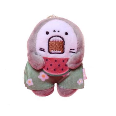 Imagem de Boneca de brinquedo de pelúcia Shark cinza e verde 8cm