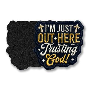 Imagem de Patch I'm Just Out Here Trusting God Moral Patch 7,6 cm Cruz Cristã Bíblia, Tecido Bordado, Aplique de Gancho e Laço Remendos para Caminhoneiro Chapéus Roupas Mochila, Acessórios DIY Presentes de