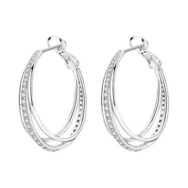 Imagem de Brinco de argola de prata 925 para mulheres pendientes lua sol brincos