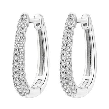 Imagem de Brinco de argola de prata 925 para mulheres pendientes lua sol brincos