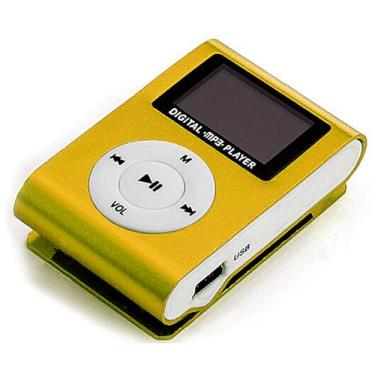 Imagem de Dpofirs Leitor MP3 Metálico Com ecrã LCD |Armazenamento Expansível de 32 GB, Bateria Recarregável de 90mAh, Reprodutor de Música Durável e Portátil para Correr, Viajar (Ouro)