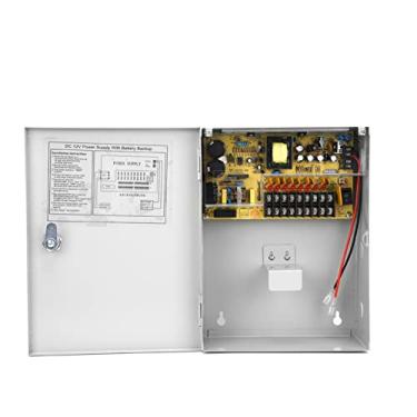 Imagem de Fafeicy 12V 10A Caixa de Fonte de Alimentação de Controle de Acesso Totalmente Regulada UPS PWM, Resfriamento Eficiente, para Sistemas de Controle de Acesso Com Função de Desligamento Retardado