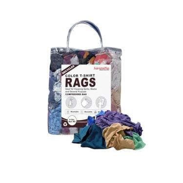 Imagem de SupremePlus Trapos para camisetas coloridas recicladas (saco de 1,8 kg) – Compre panos a granel para oficinas, mecânicos, pintores e uso doméstico, pano de limpeza multiuso