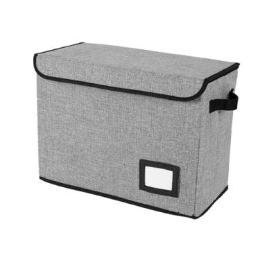 Imagem de ＫＬＫＣＭＳ Caixa organizadora para guardar gibis, com janela para etiqueta, lavável, para documentos e outros itens. Ideal para colecionar quadrinhos, Cinza