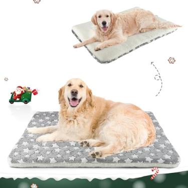 Imagem de Mora Pets Almofada para cama de cachorro ultra macia para animais de estimação com estampa de estrelas fofas, tapete lavável para cães grandes, médios e pequenos, reversível de lã, tapete de canil,