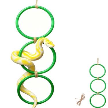 Imagem de Anéis de escalada de cobra para bola Python Corn Snake, brinquedos de enriquecimento de répteis para cobra, decoração de tanque Python, acessórios de tanque de répteis para dragão barbudo, lagarto
