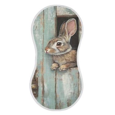 Imagem de xigua Conjunto de 4 panos de musselina de coelho fofo para arroto, super macios e absorventes, roupas de arroto de algodão, presente de chá para recém-nascidos, bebês meninas e meninos