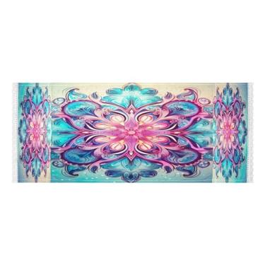 Imagem de Wassud Capas coloridas de lavadora e secadora de mandala, protetor de lavadora com sacos de armazenamento, capa de geladeira à prova de poeira com bolsos para lavanderia doméstica, cozinha, 120 x 55