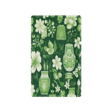 Imagem de Wassud Placa de cobertura de interruptor de luz para vasos de flores verdes e brancas, 1 placa de tomada em branco decorativa para decoração de casa, sala de estar e quarto