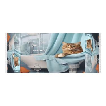 Imagem de Wassud Capas de lavadora e secadora de gatos de banho, protetor de lavadora com sacos de armazenamento, capa de geladeira à prova de poeira com bolsos para lavanderia doméstica, cozinha, 120 x 55 cm