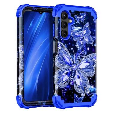 Imagem de Miqala Capa para Galaxy A16 5G, que brilha no escuro, três camadas, resistente, à prova de choque, proteção total de plástico rígido + capa protetora de silicone macio para Samsung Galaxy A16 5G de
