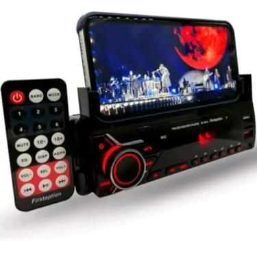 Imagem de Rádio Automotivo com Suporte para Celular, Bluetooth, USB, Controle Remoto, FM/SD/AUX