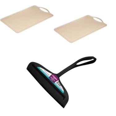 Imagem de Kit 1 Rodo de pia Preto e 2 Tábua de corte Cinza