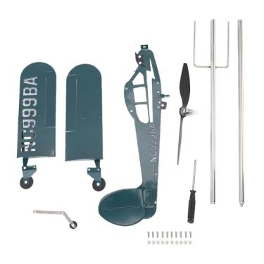 Imagem de Arte em ferro avião moinho de cata- decoração jardim ao ar livre pátio quintal verde escuro