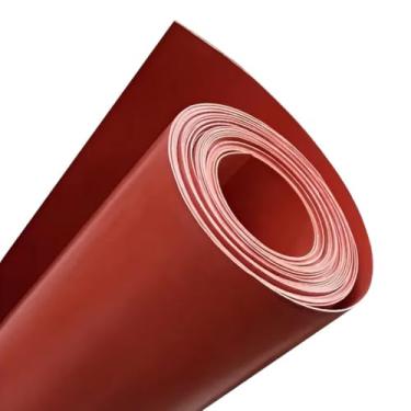 Imagem de Borracha Diafragma Vermelha sem Lona, 50cm x 50cm x 0,4mm, Material de Vedação Industrial