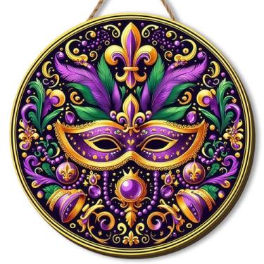 Imagem de Guirlandas de madeira de carnaval de carnaval de carnaval, decoração de baile de máscaras de Nova Orleans, decorações de carnaval para festa em casa